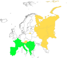 Distribution maps of Paeonia officinalis