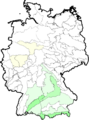 Draba aizoides (Immergrünes Hungerblümchen) - Verbreitungskarte
